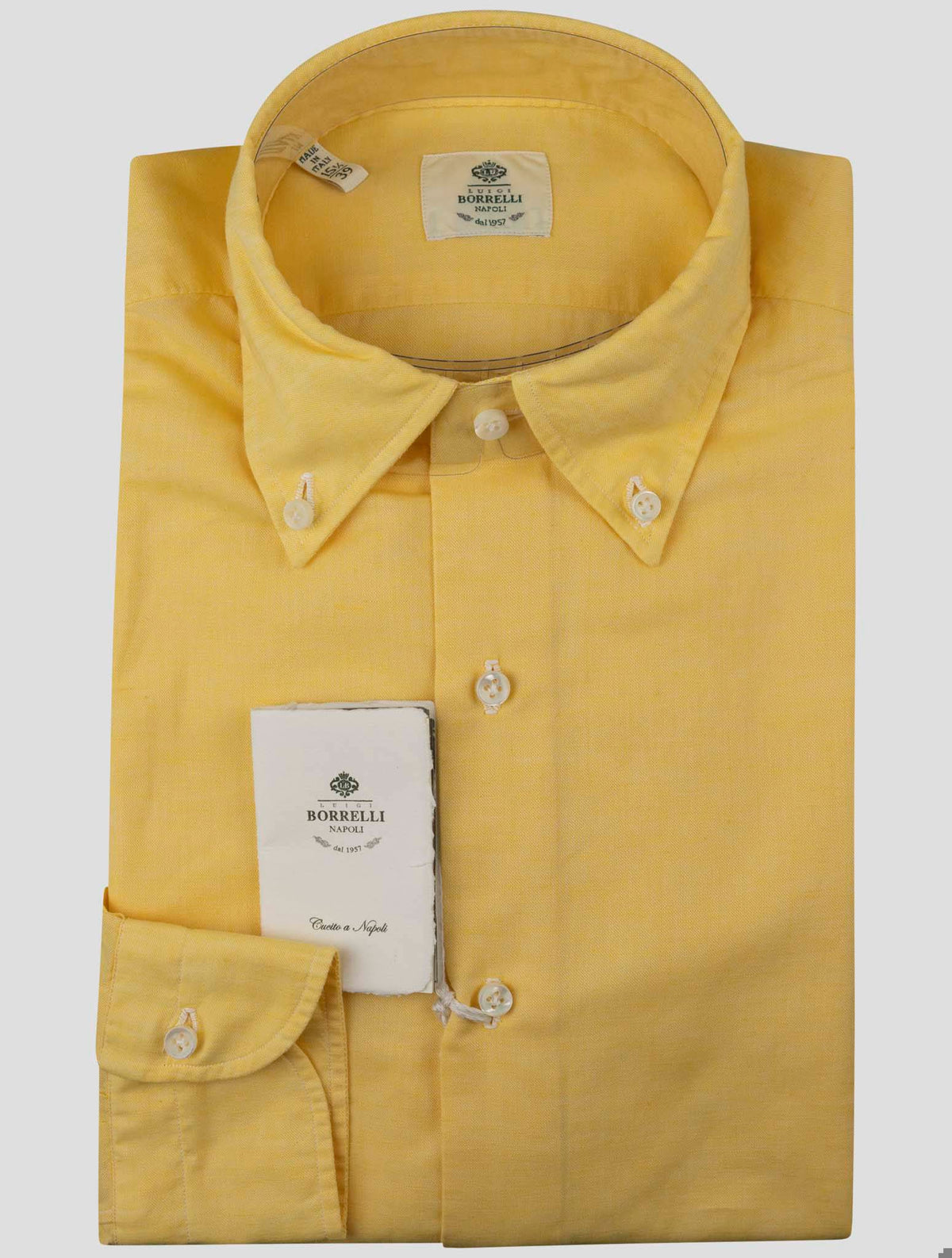 Luigi Borrelli Luigi Borrelli Yellow Cotton Linen Shirt Yellow 000