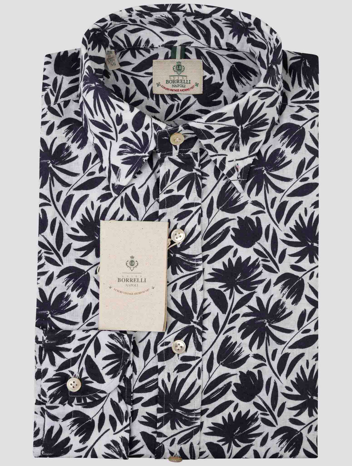 Luigi Borrelli Luigi Borrelli Blue White Linen Cotton Shirt Blue / White 000
