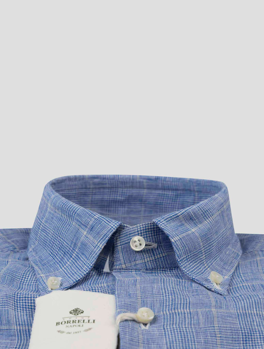 Luigi Borrelli Luigi Borrelli Blue Linen Cotton Shirt Blue 001