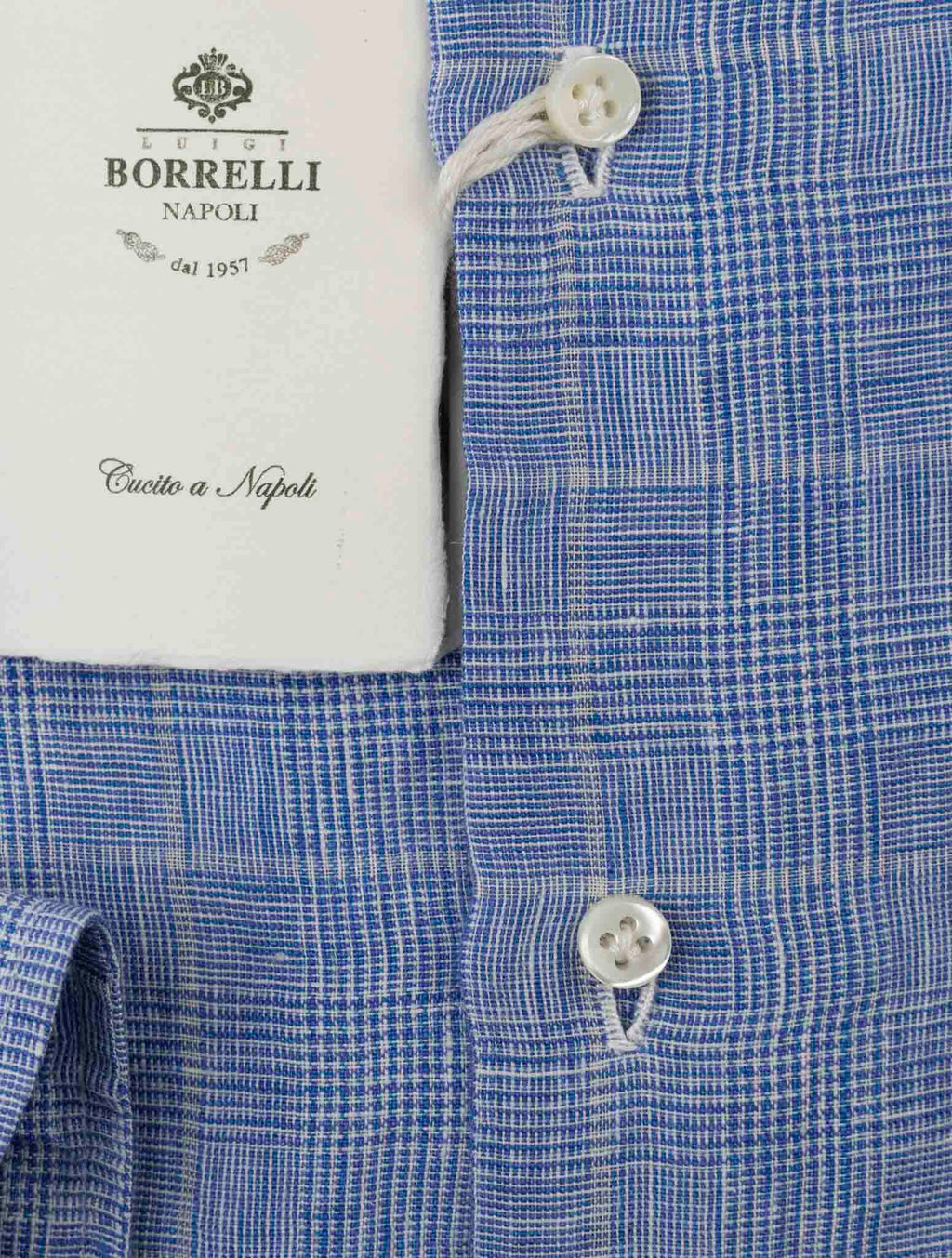Luigi Borrelli Blue Linen Cotton Shirt