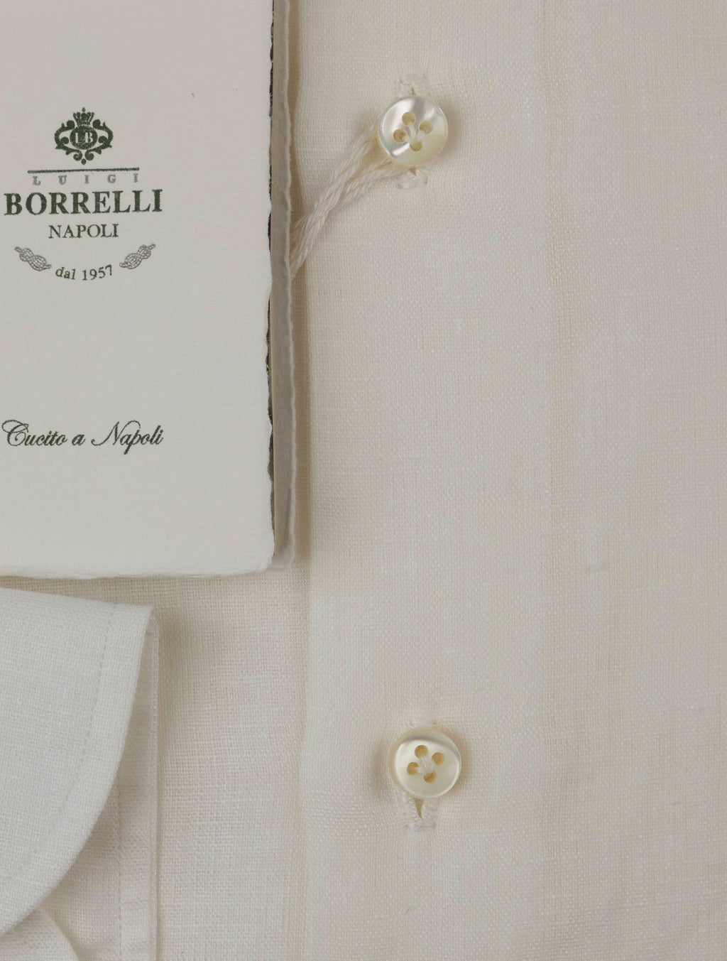 Luigi Borrelli White Linen Shirt