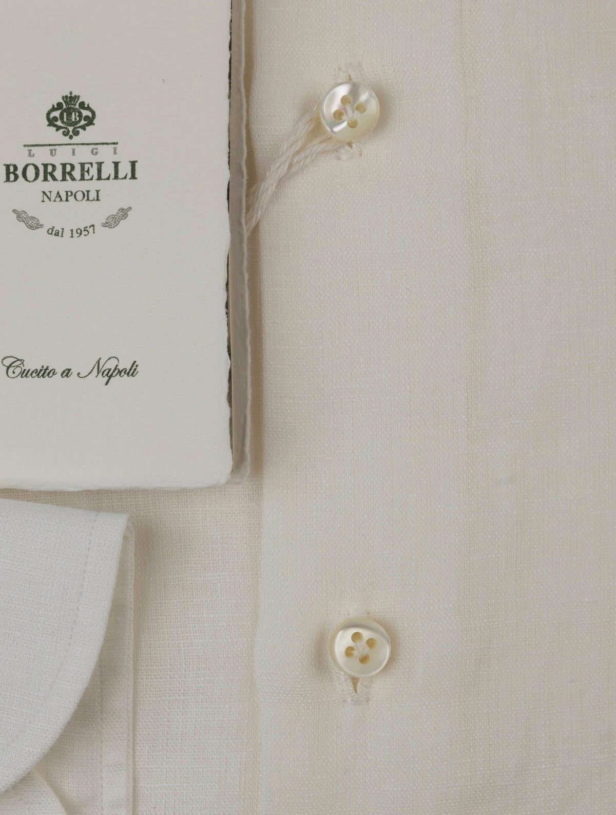 Luigi Borrelli White Linen Shirt