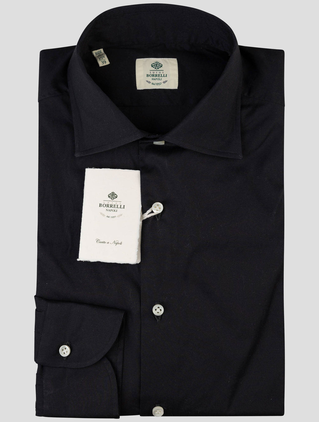 Luigi Borrelli Luigi Borrelli Black Cotton Ea Shirt Black 000