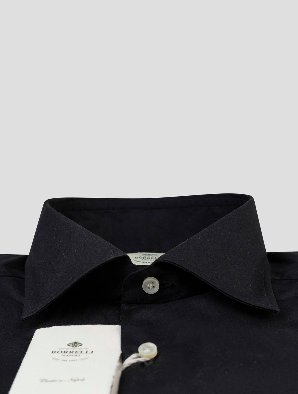 Luigi Borrelli Luigi Borrelli Black Cotton Ea Shirt Black 001