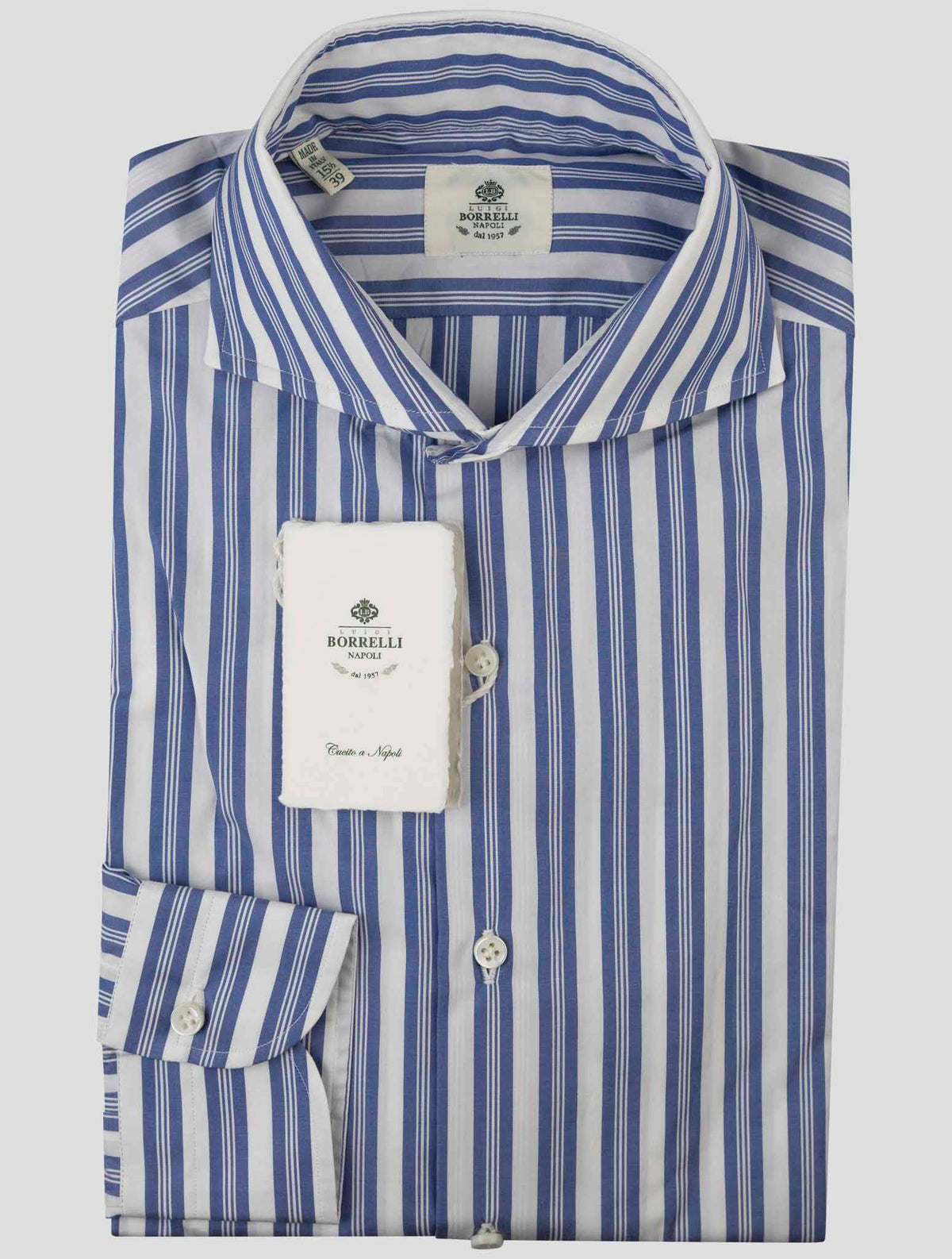 Luigi Borrelli Luigi Borrelli Blue White Cotton Shirt Blue / White 000