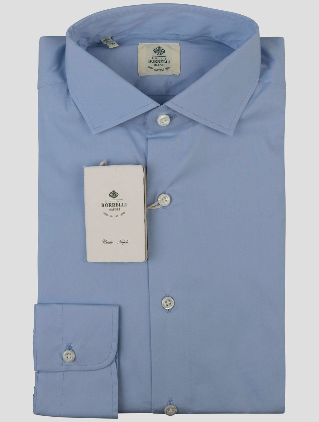 Luigi Borrelli Light Blue Cotton Shirt
