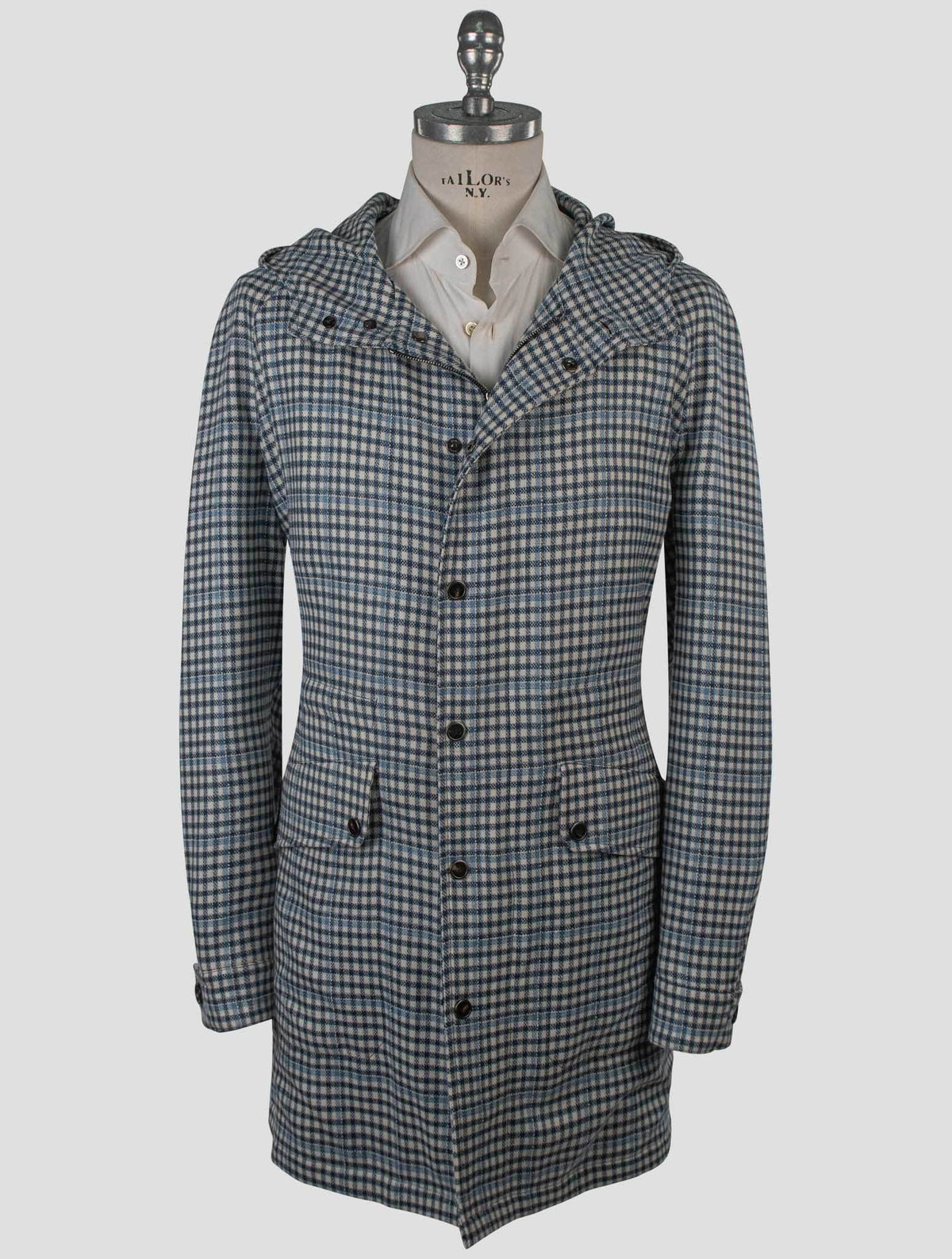 Isaia Multicolor Wool Silk Linen Overcoat
