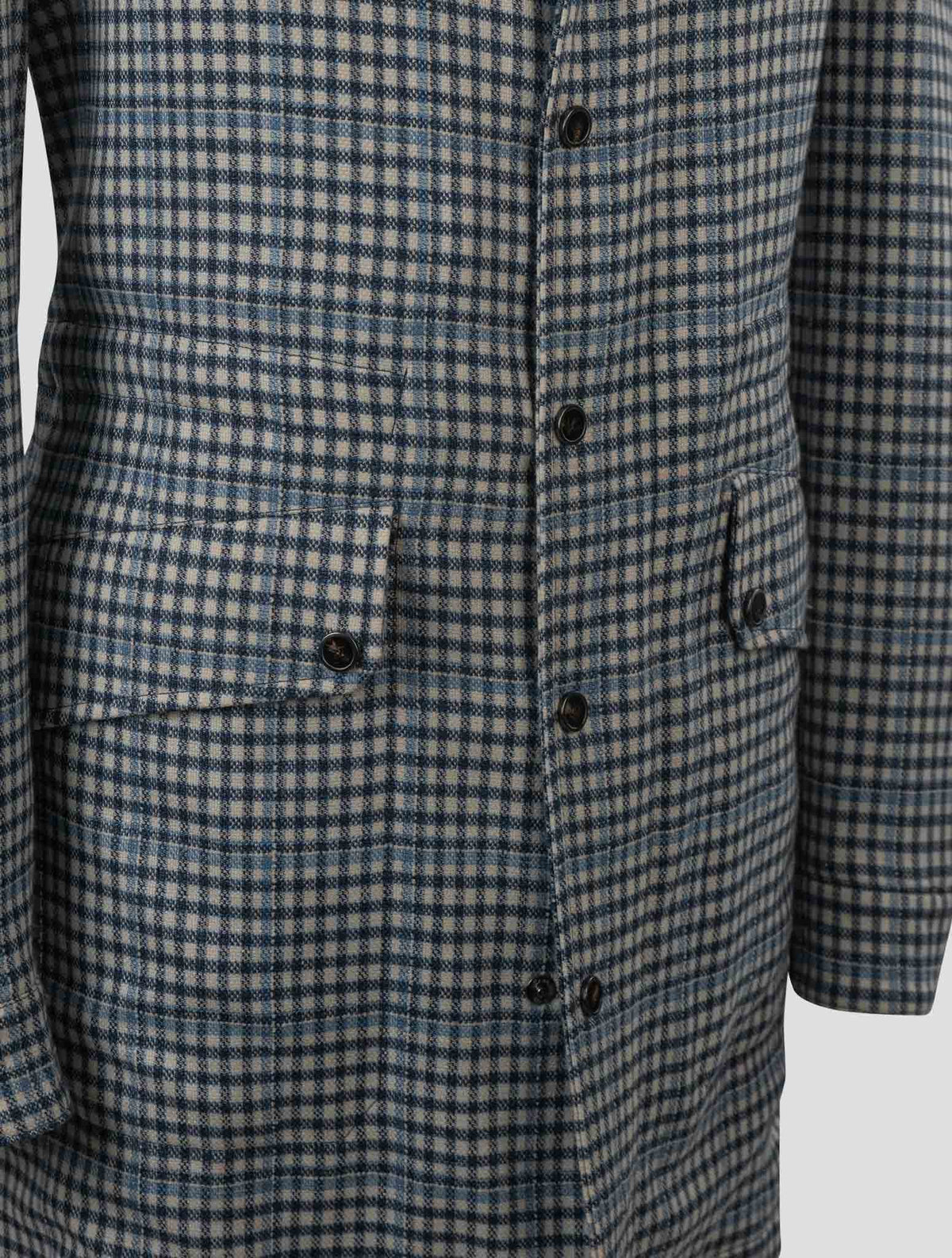 Isaia Multicolor Wool Silk Linen Overcoat