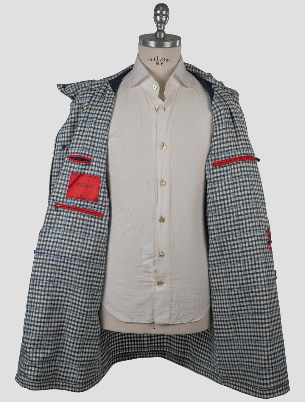 Isaia Multicolor Wool Silk Linen Overcoat