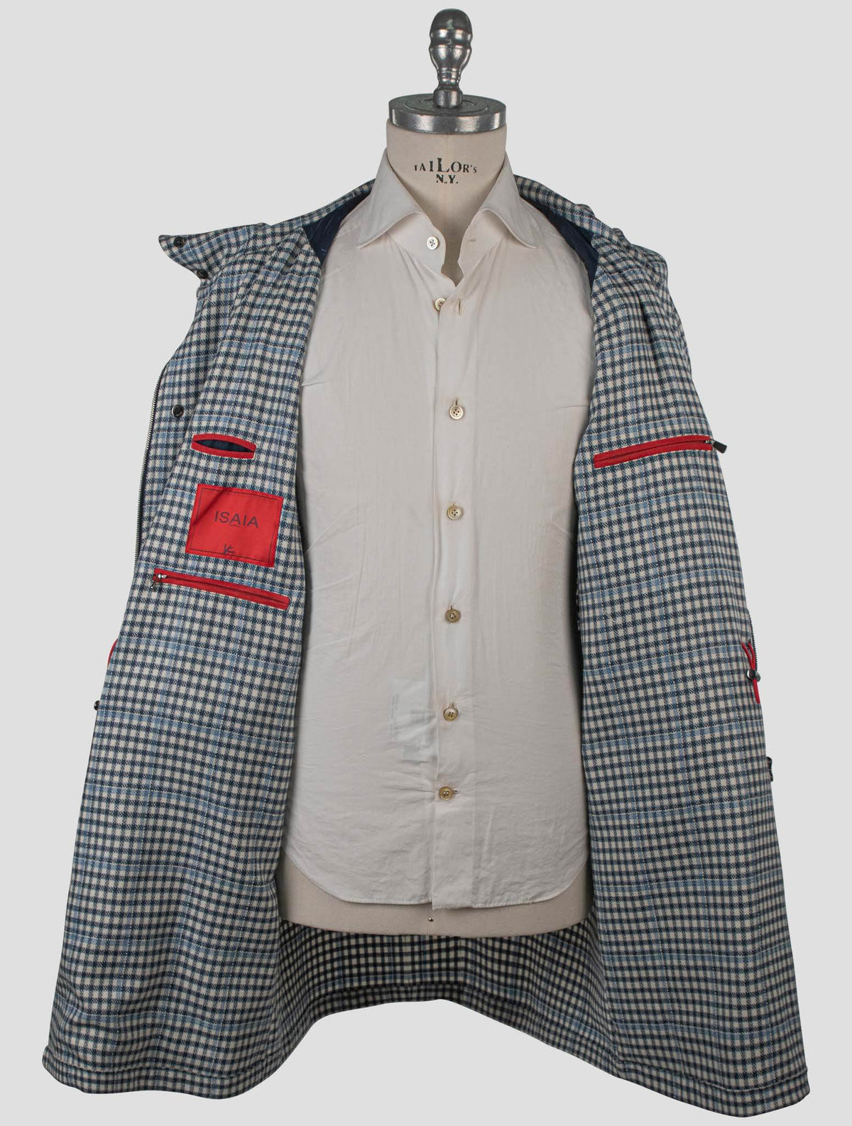 Isaia Multicolor Wool Silk Linen Overcoat