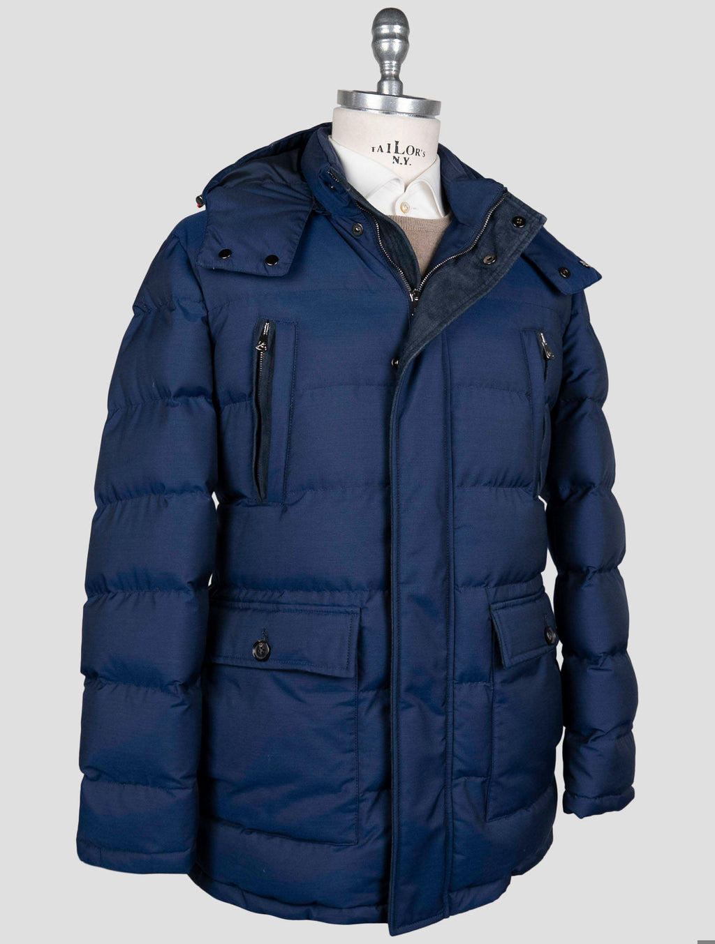 Isaia Isaia Blue Wool Pa Coat Blue 001