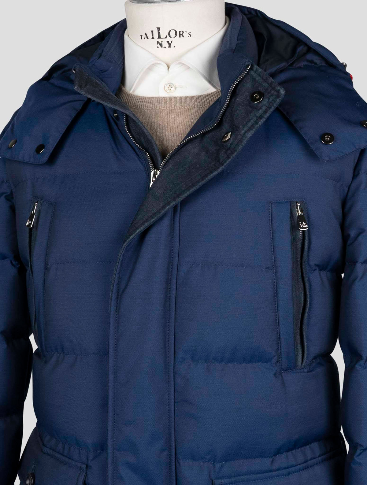 Isaia Blue Wool Pa Coat
