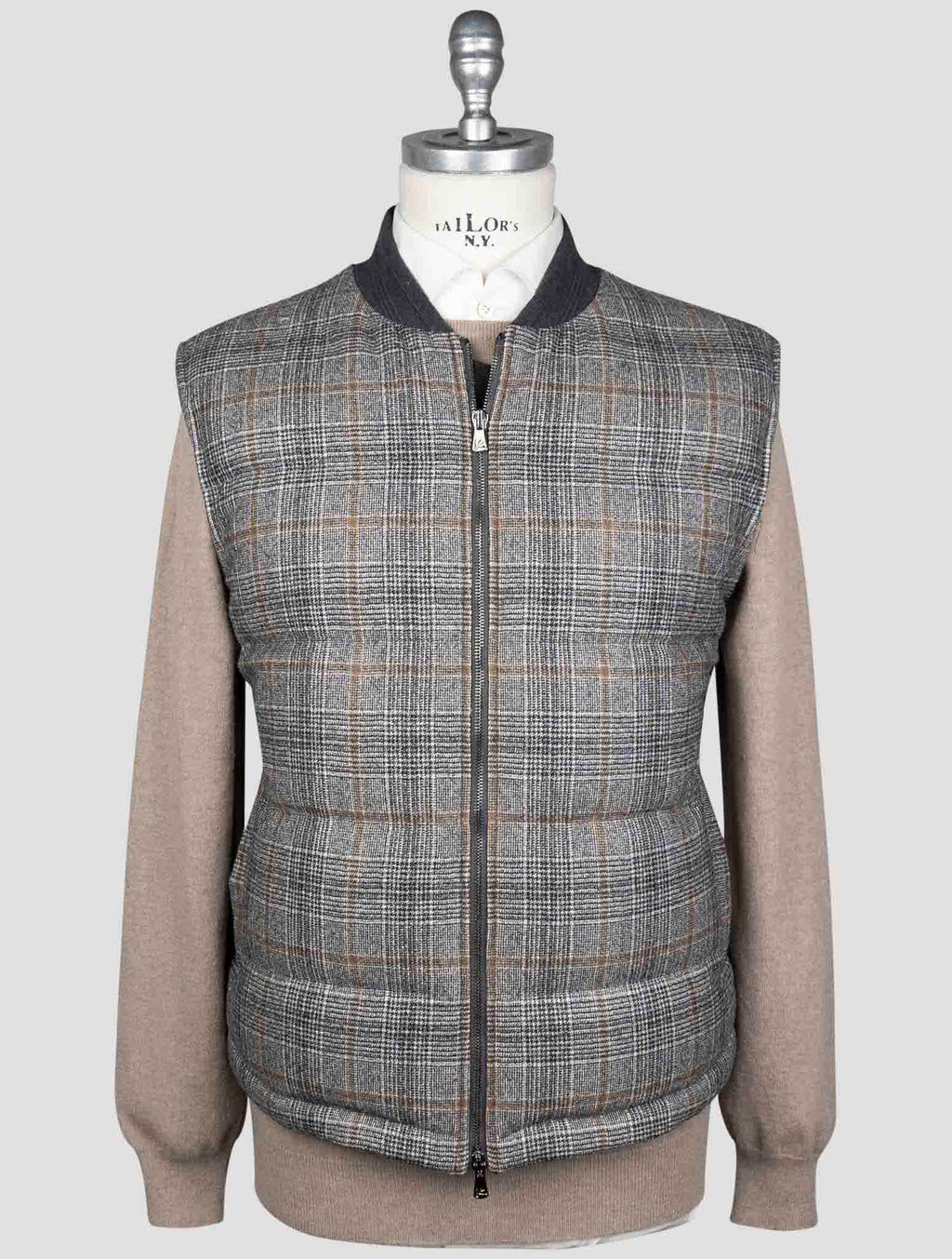 Isaia Gray Wool Gilet Coat