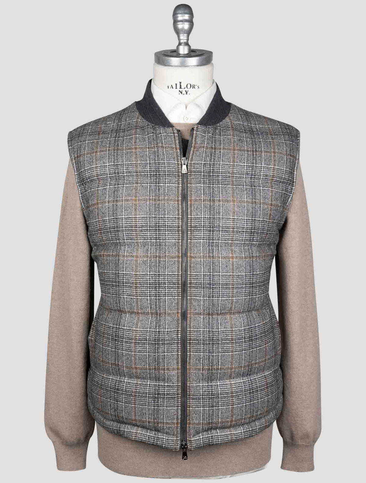 Isaia Gray Wool Gilet Coat