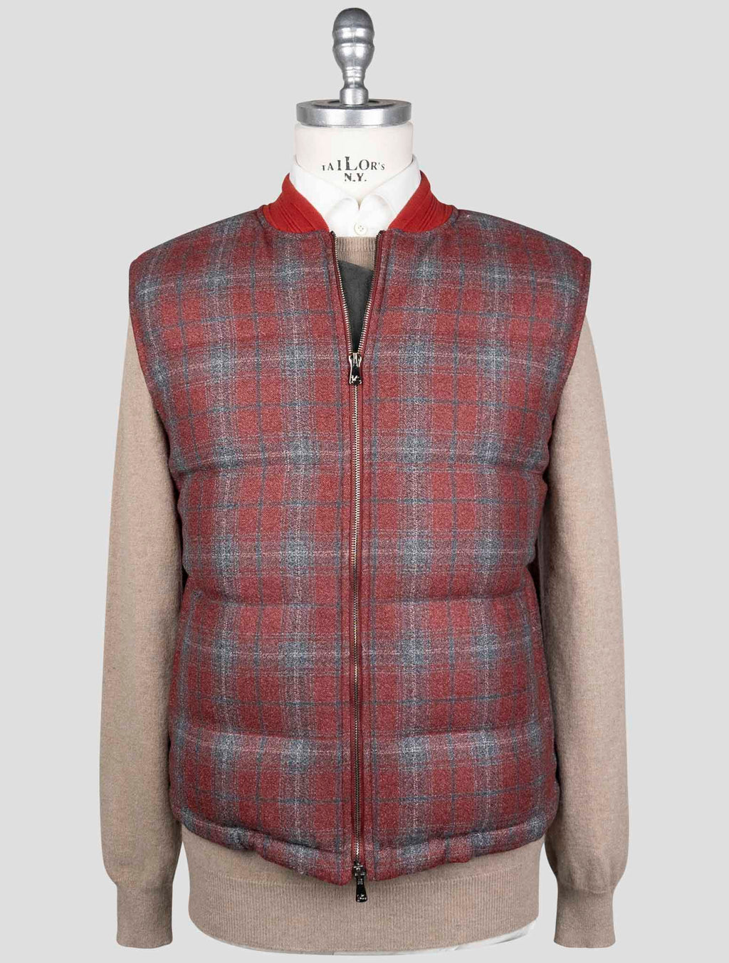 Isaia Multicolor Wool Gilet Coat