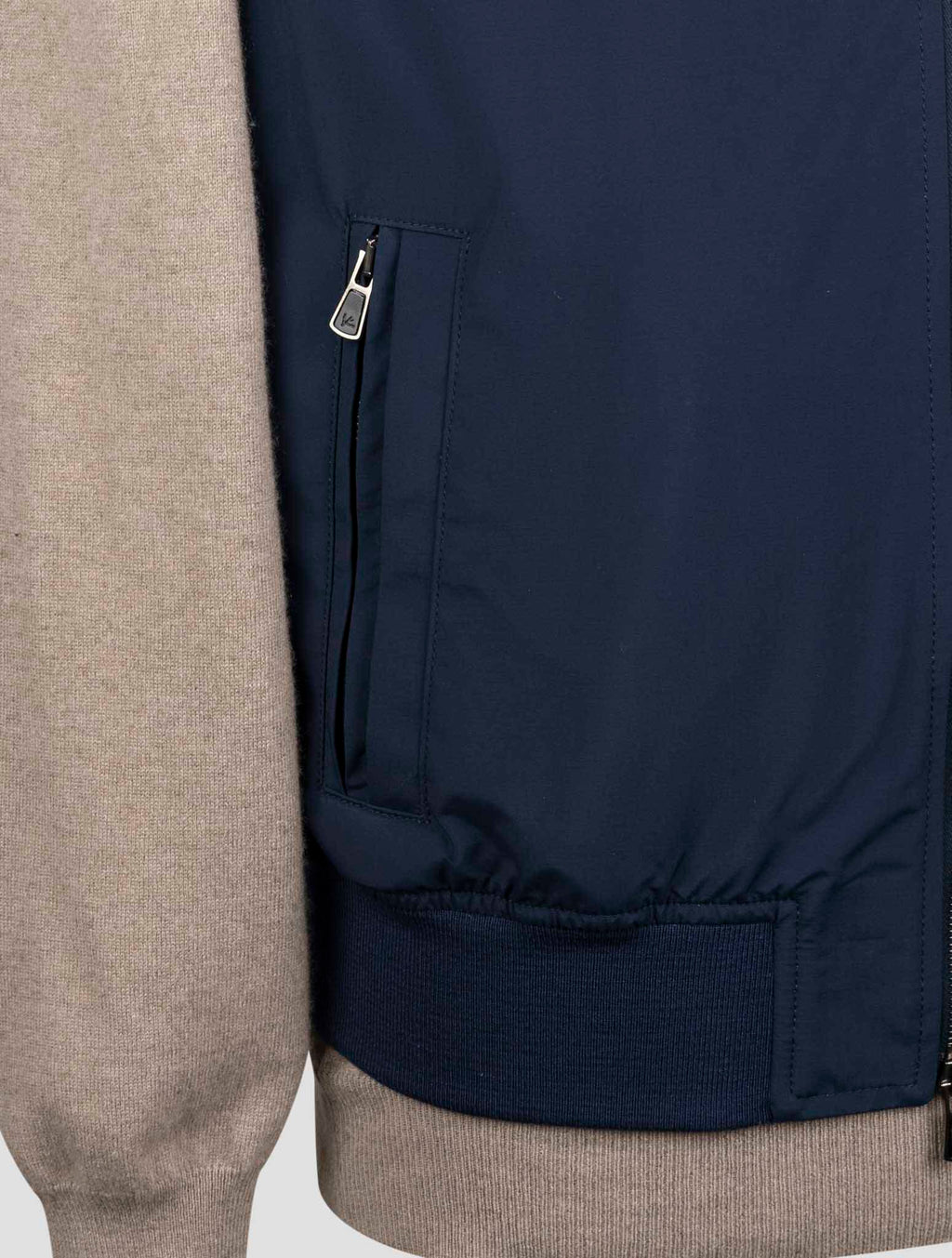 Isaia Blue Wool Pa Gilet Coat