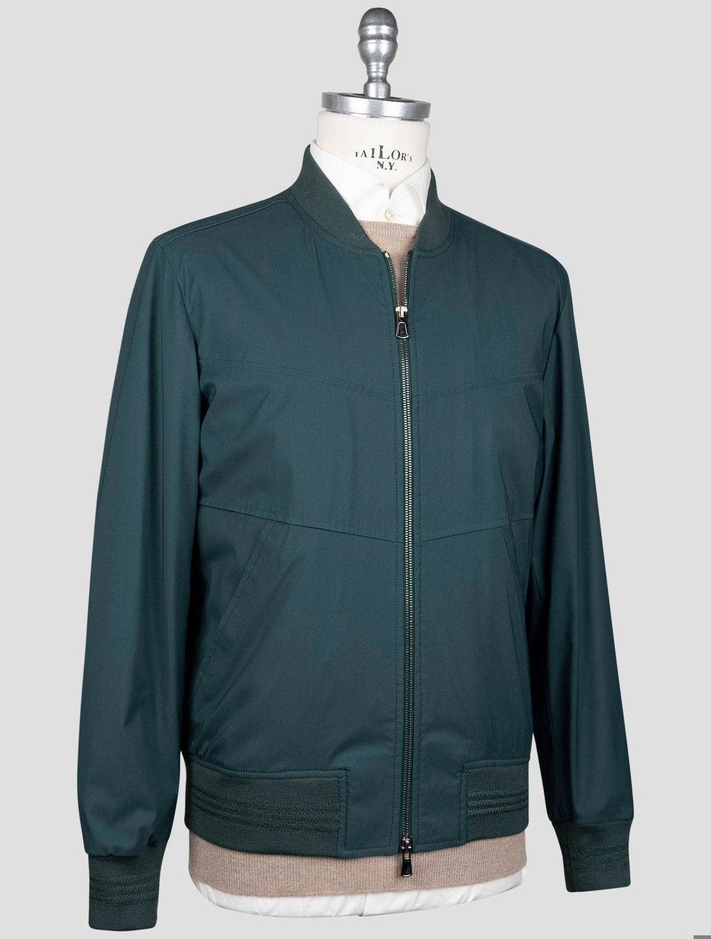 Isaia Isaia Green Wool Pa Silk Ea Coat Green 001