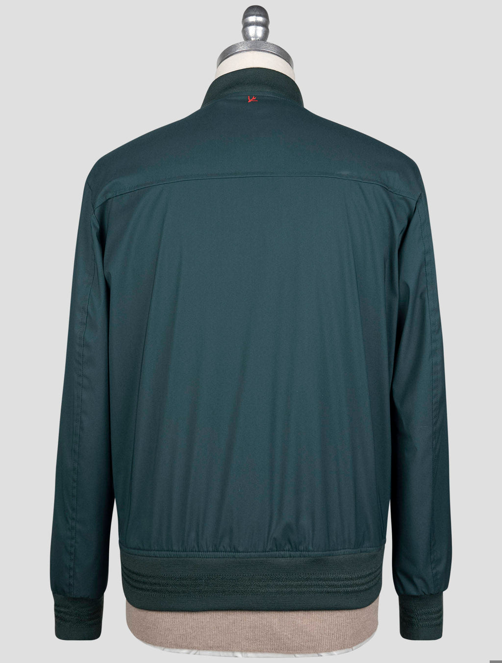 Isaia Green Wool Pa Silk Ea Coat
