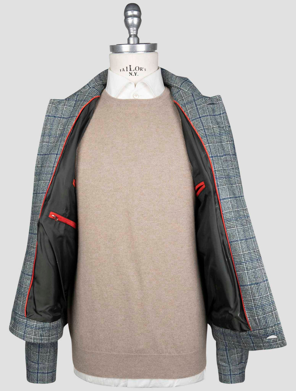 Isaia Gray Cashmere Silk Coat