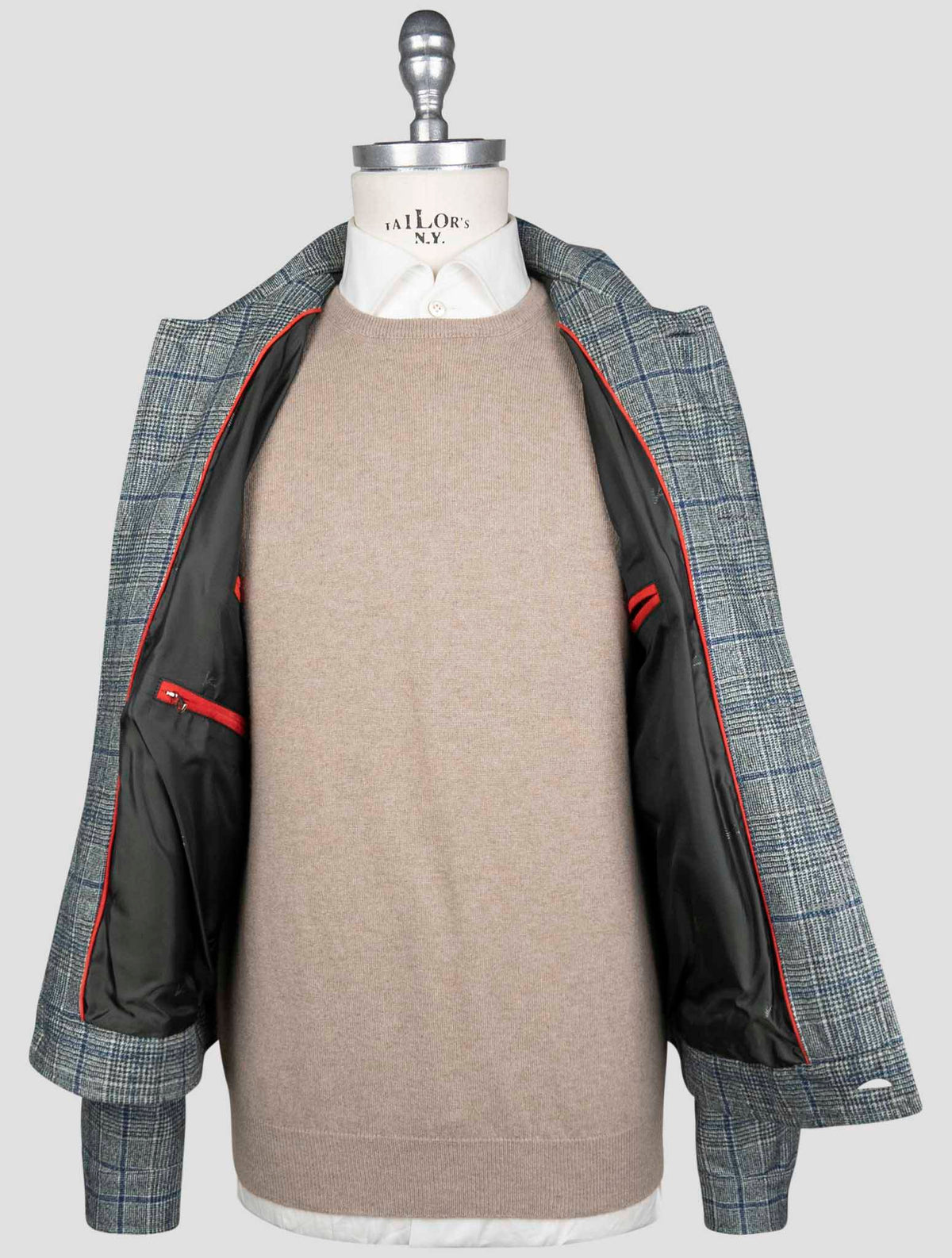 Isaia Gray Cashmere Silk Coat