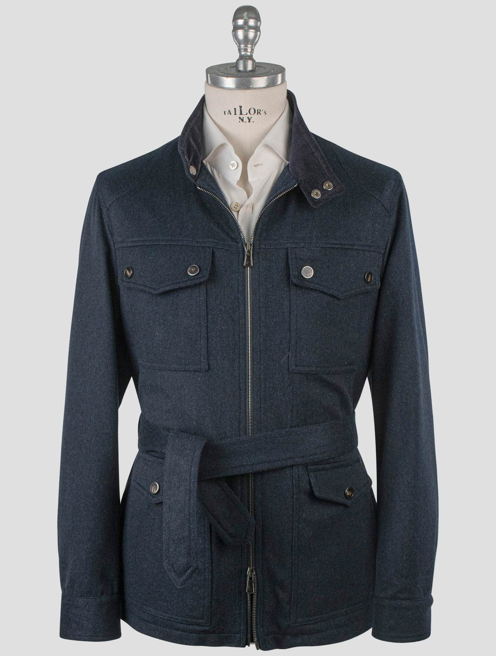 Isaia Blue Cashmere Coat