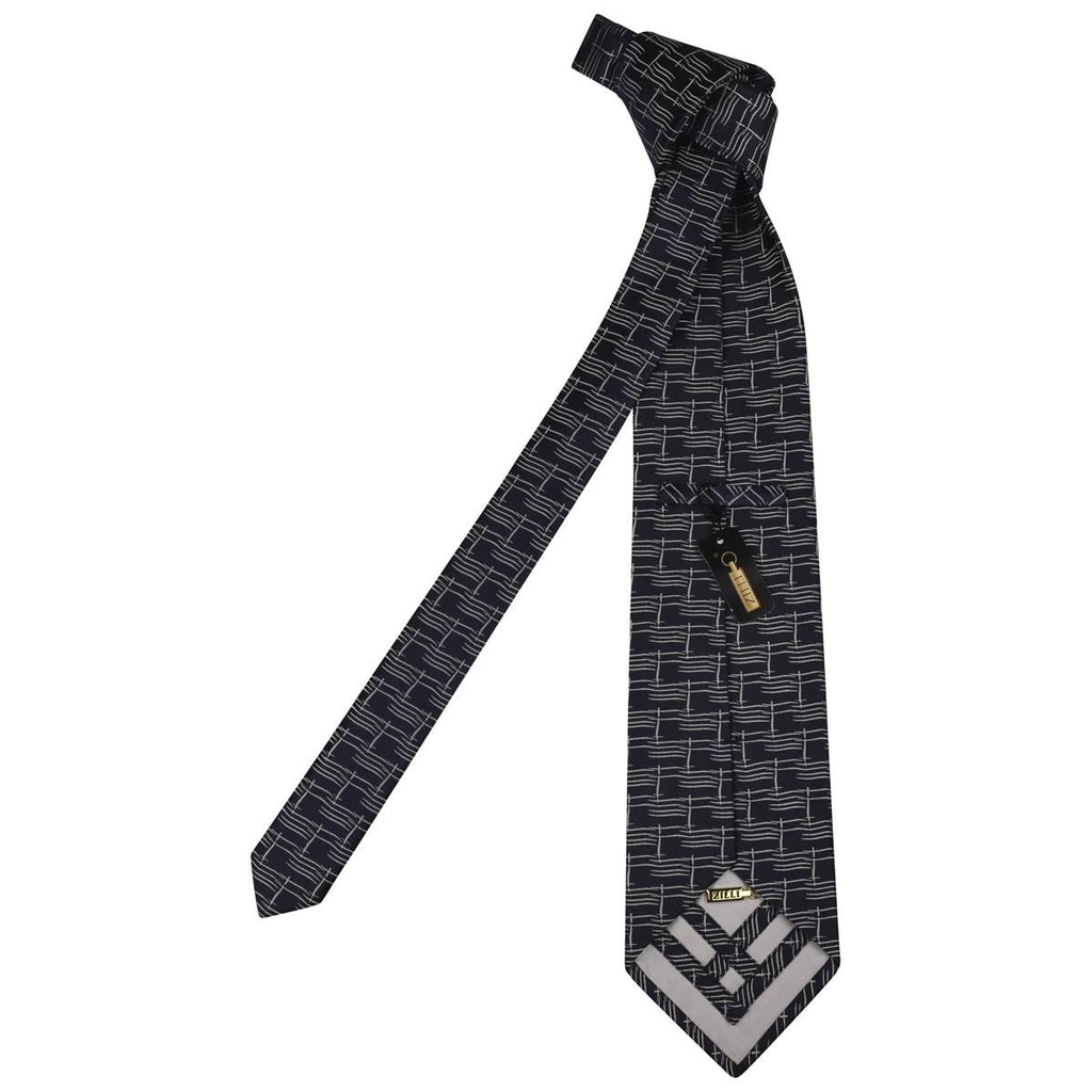 Zilli Blue White Silk Tie