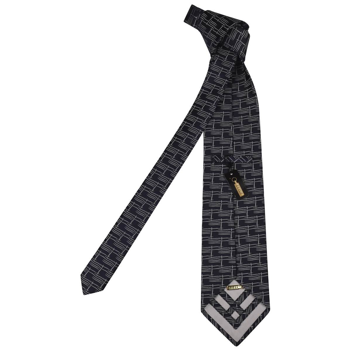 Zilli Blue White Silk Tie