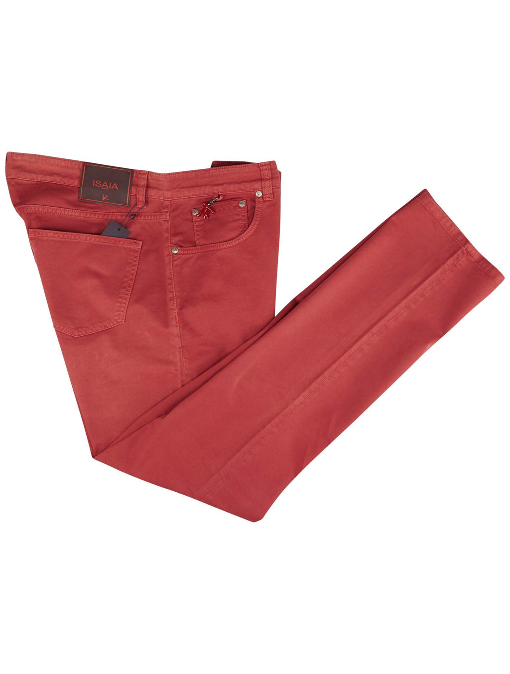 Isaia Red Cotton Ea Jeans
