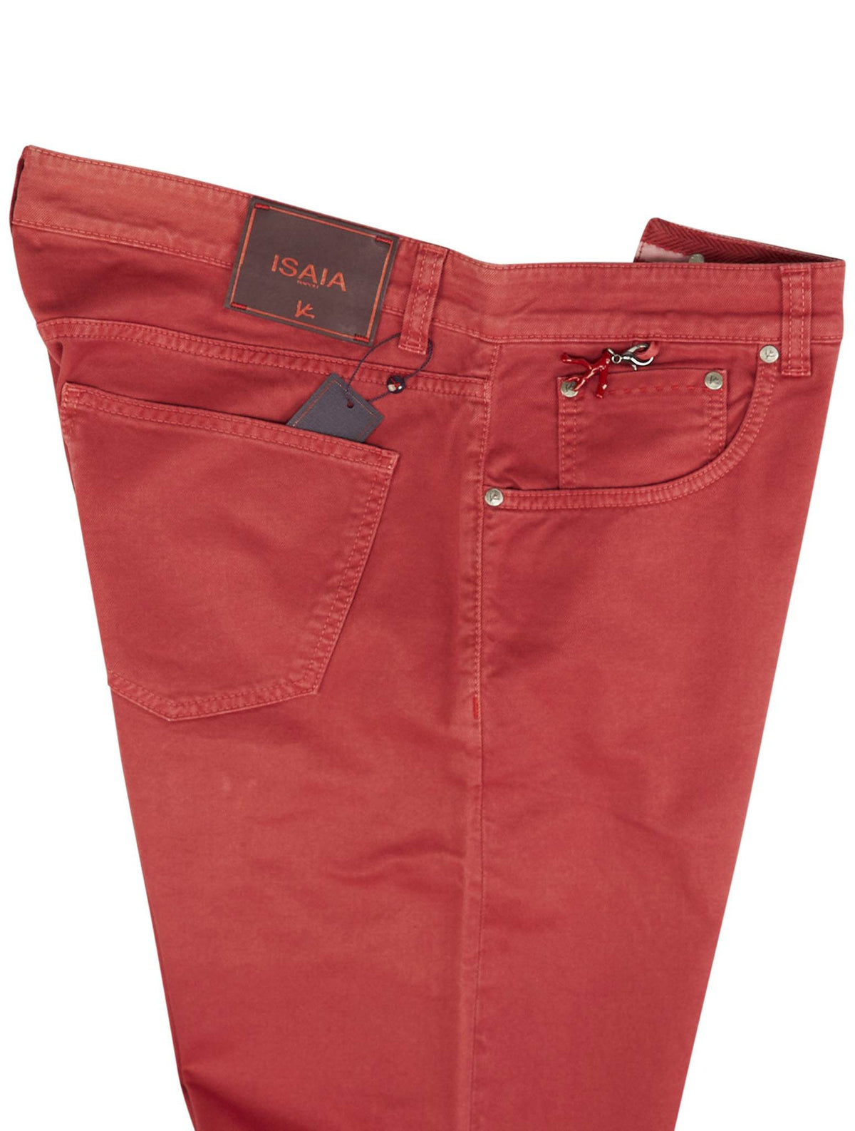 Isaia Red Cotton Ea Jeans