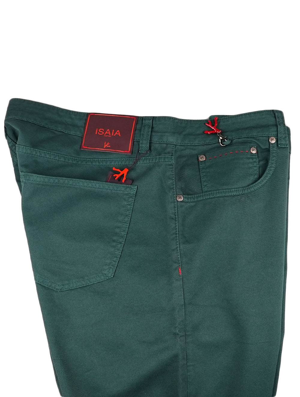 Isaia Green Cotton Ea Jeans
