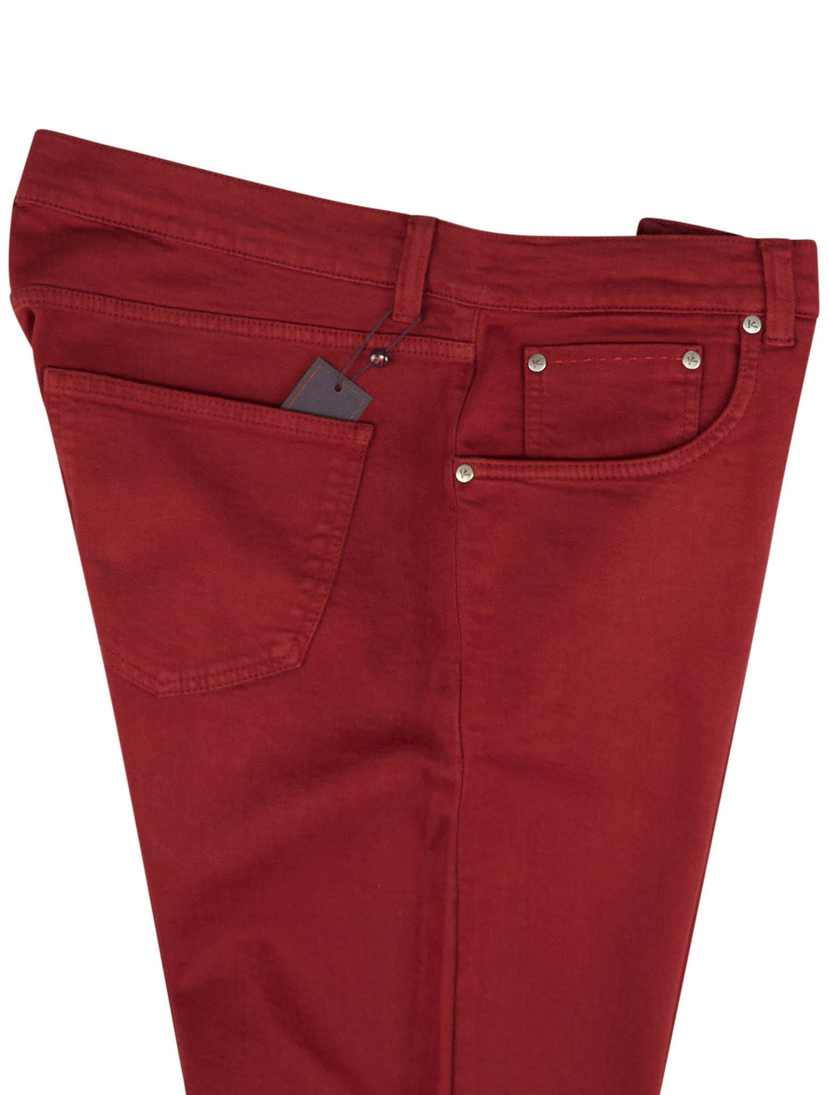 Isaia Red Cotton Ea Jeans