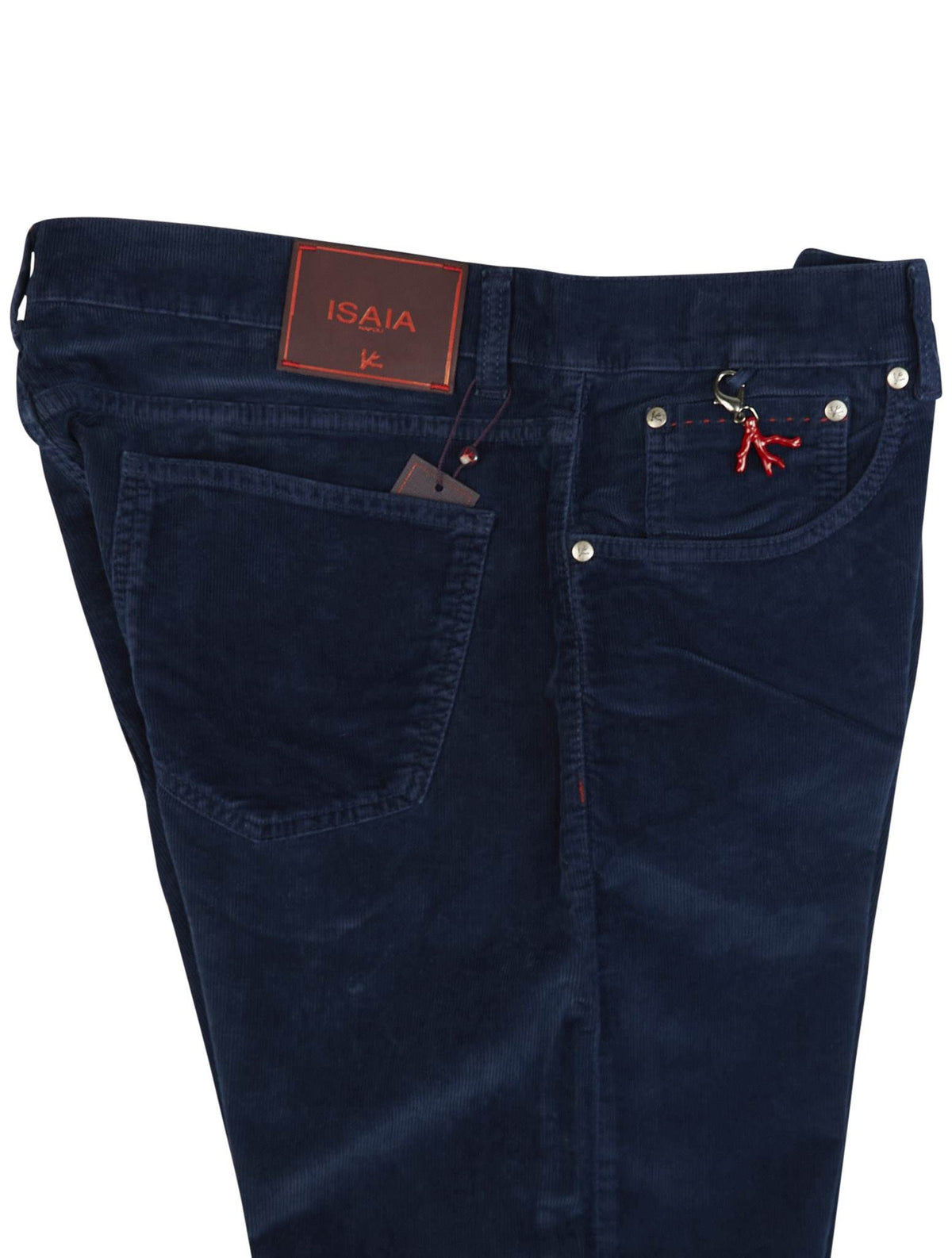 Isaia Blue Cotton Ea Velvet Jeans