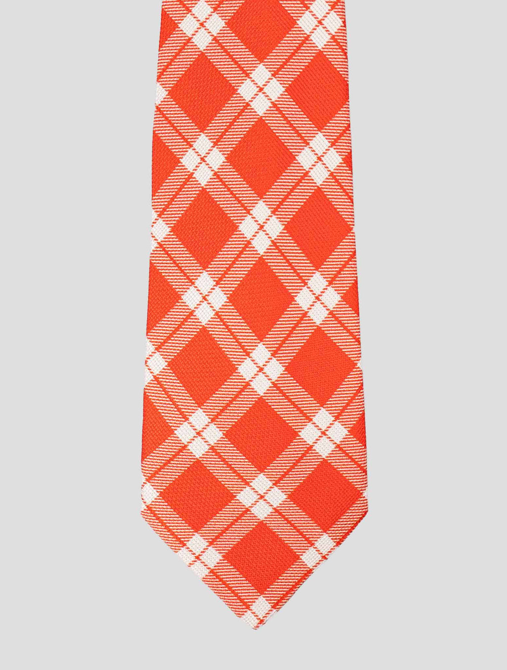 Kiton Kiton Orange White Silk Tie Orange / White 001