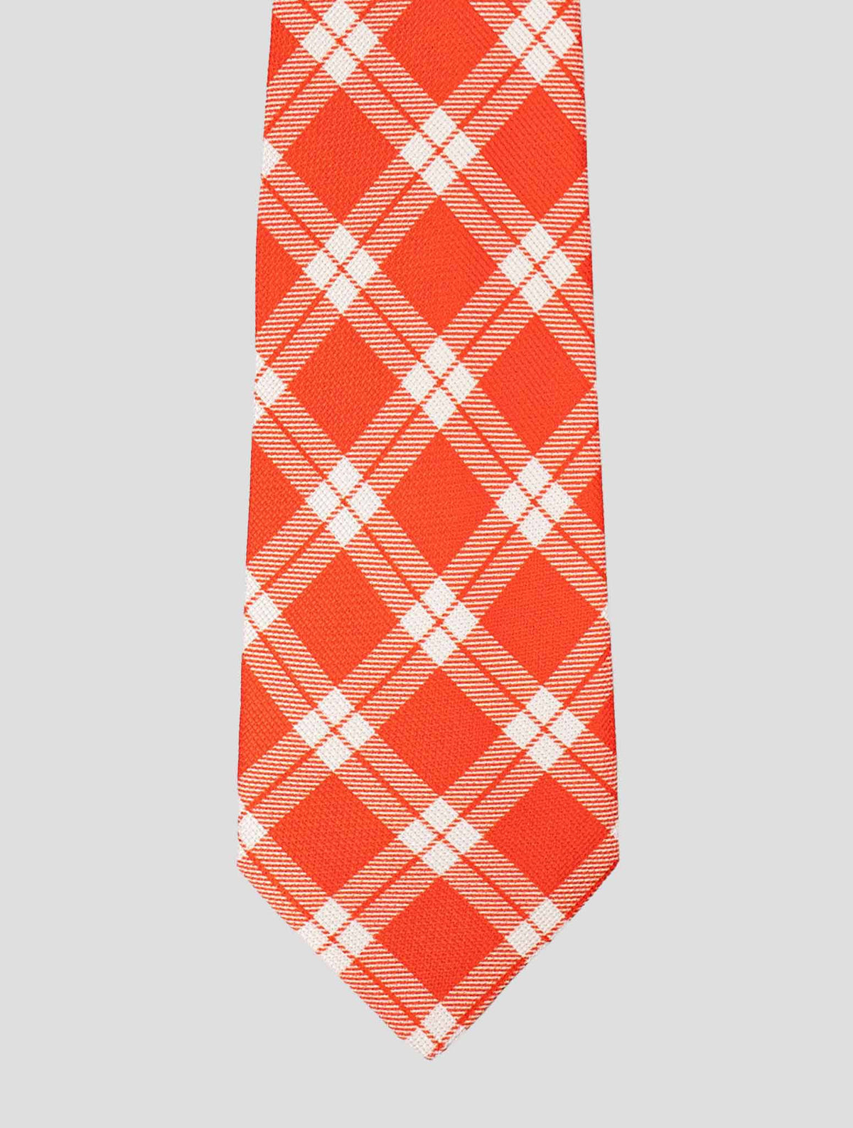 Kiton Kiton Orange White Silk Tie Orange / White 001