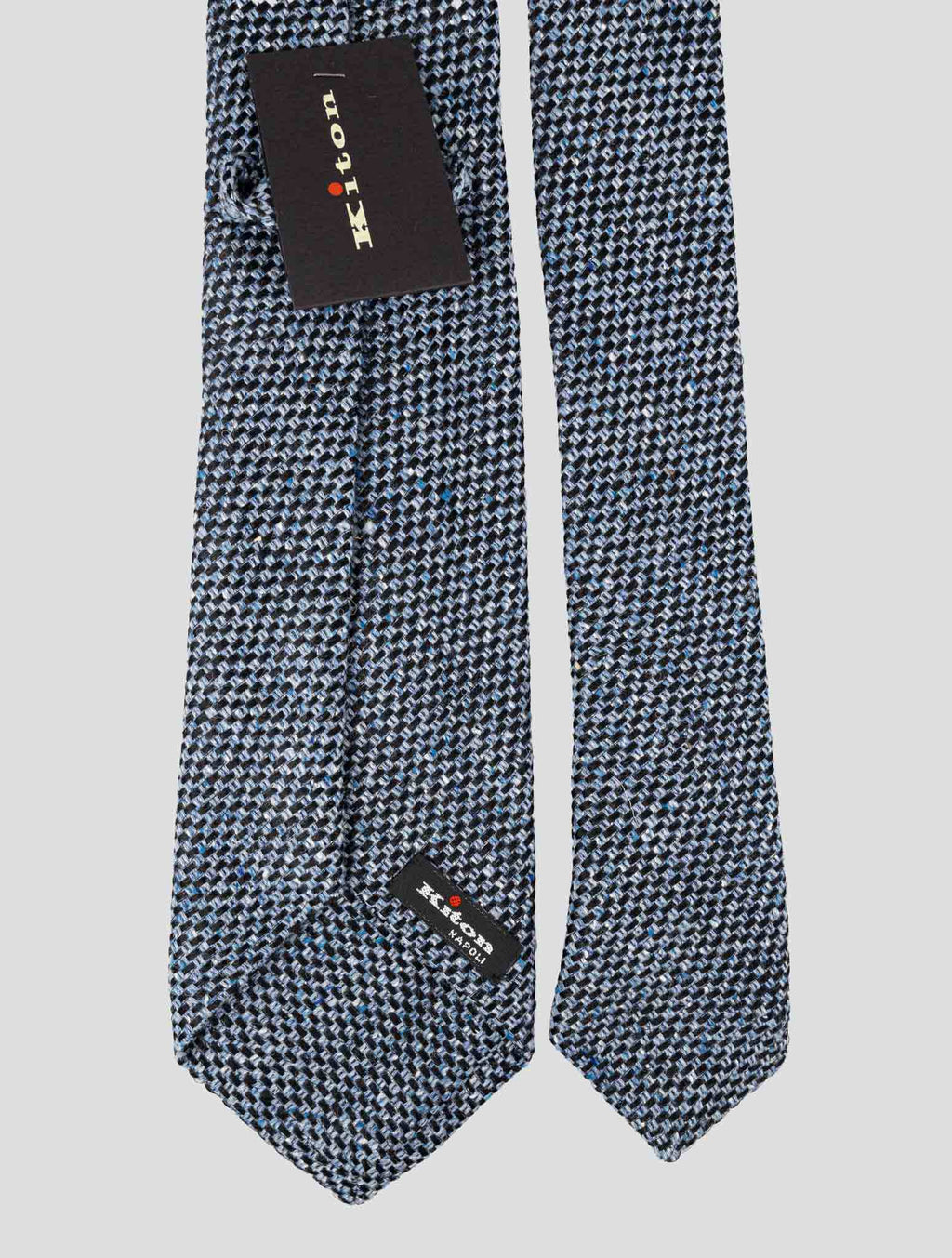 Kiton Blue Silk Wool Nylon Cotton Tie