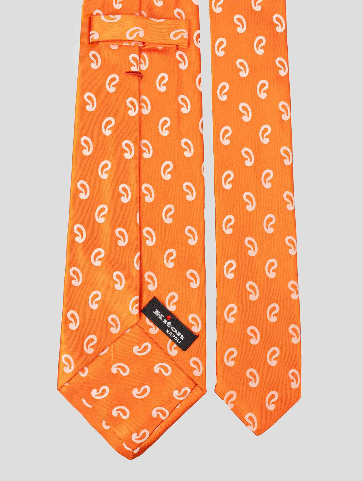 Kiton Orange Silk Tie