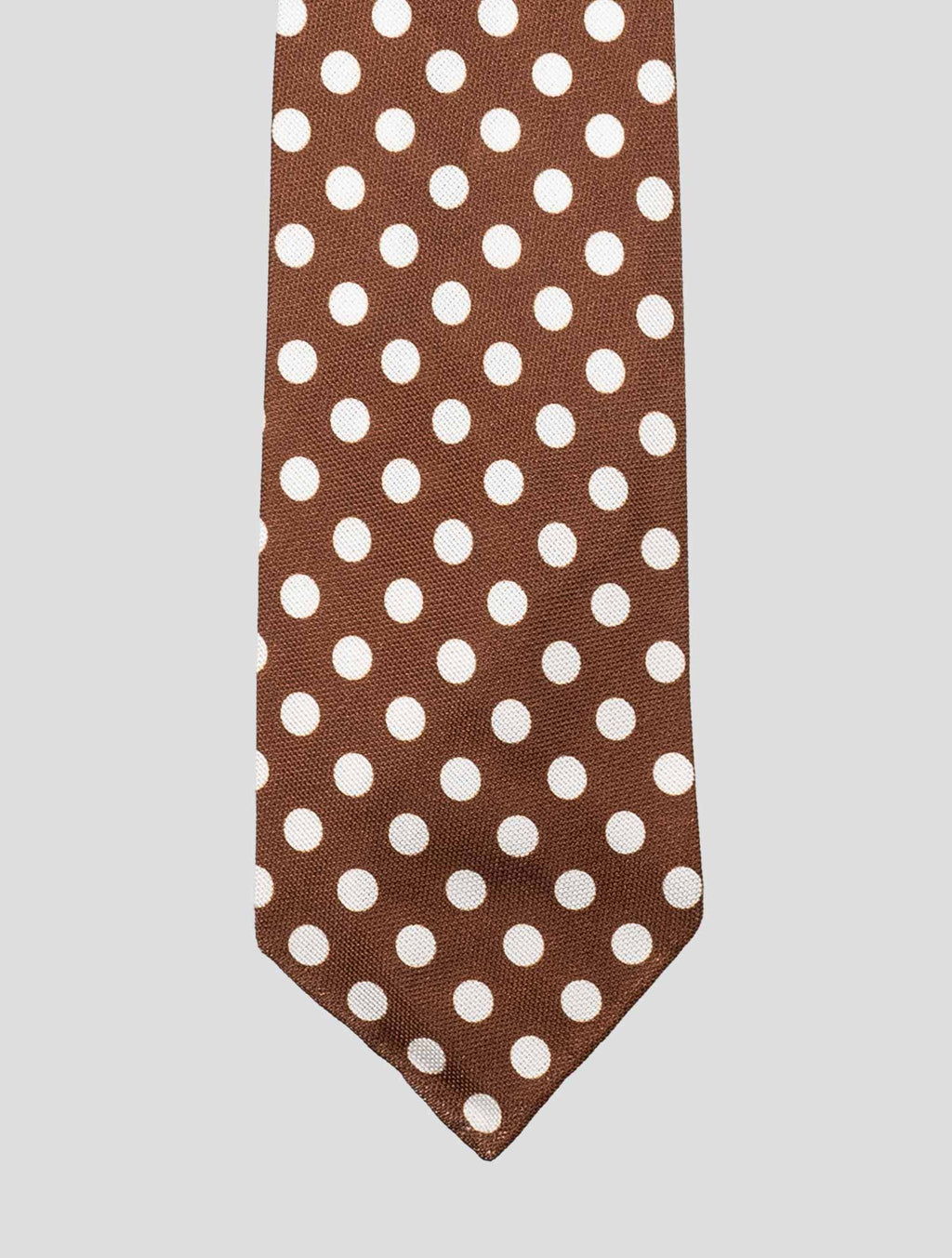 Kiton Kiton Brown White Silk Tie Brown / White 001