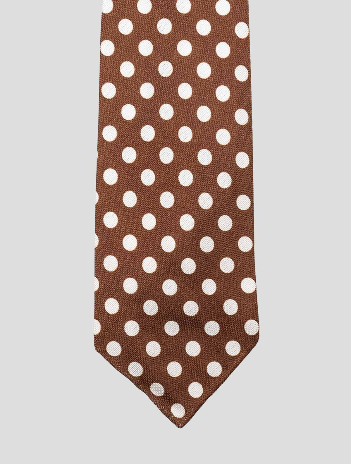 Kiton Kiton Brown White Silk Tie Brown / White 001