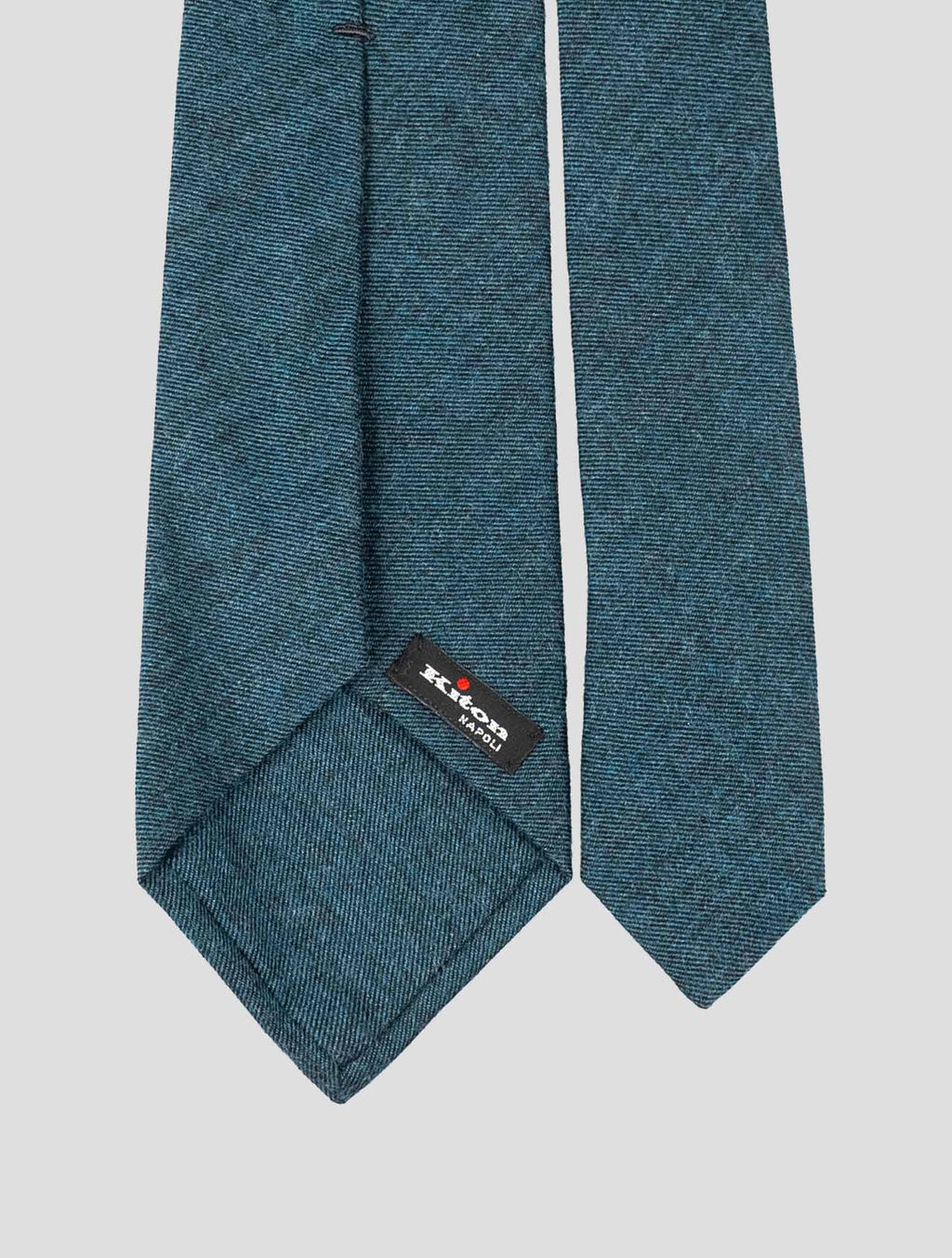 Kiton Gray Wool Silk Cashmere Tie