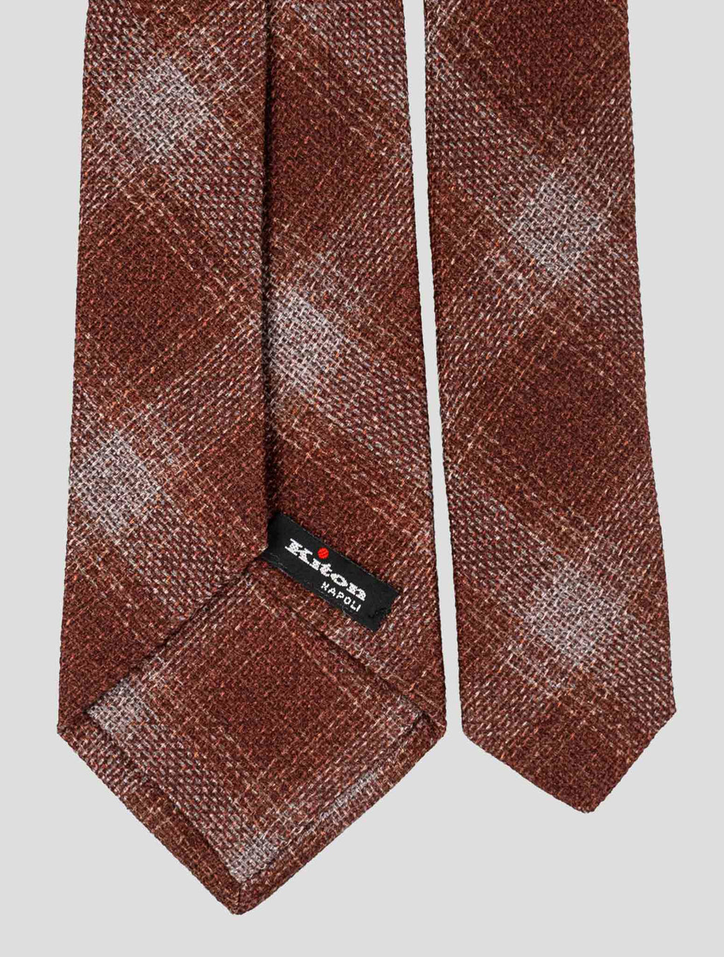 Kiton Brown Wool Tie