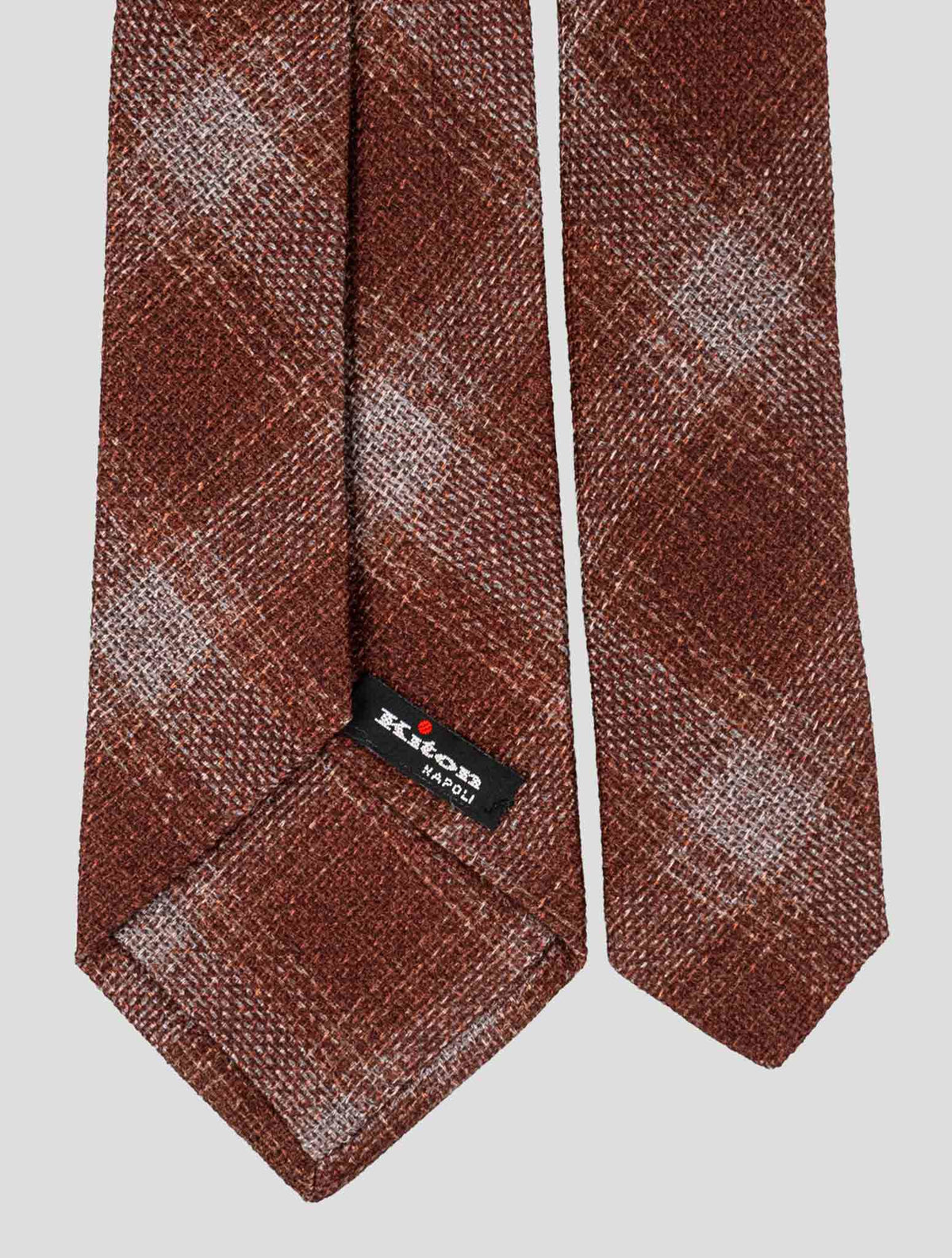Kiton Brown Wool Tie