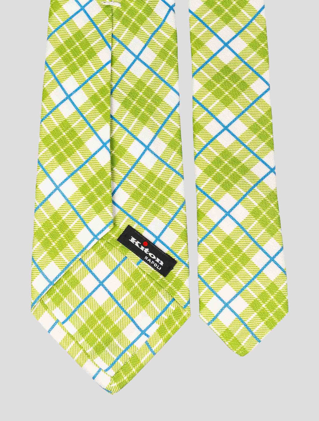 Kiton Blue Silk Linen Tie