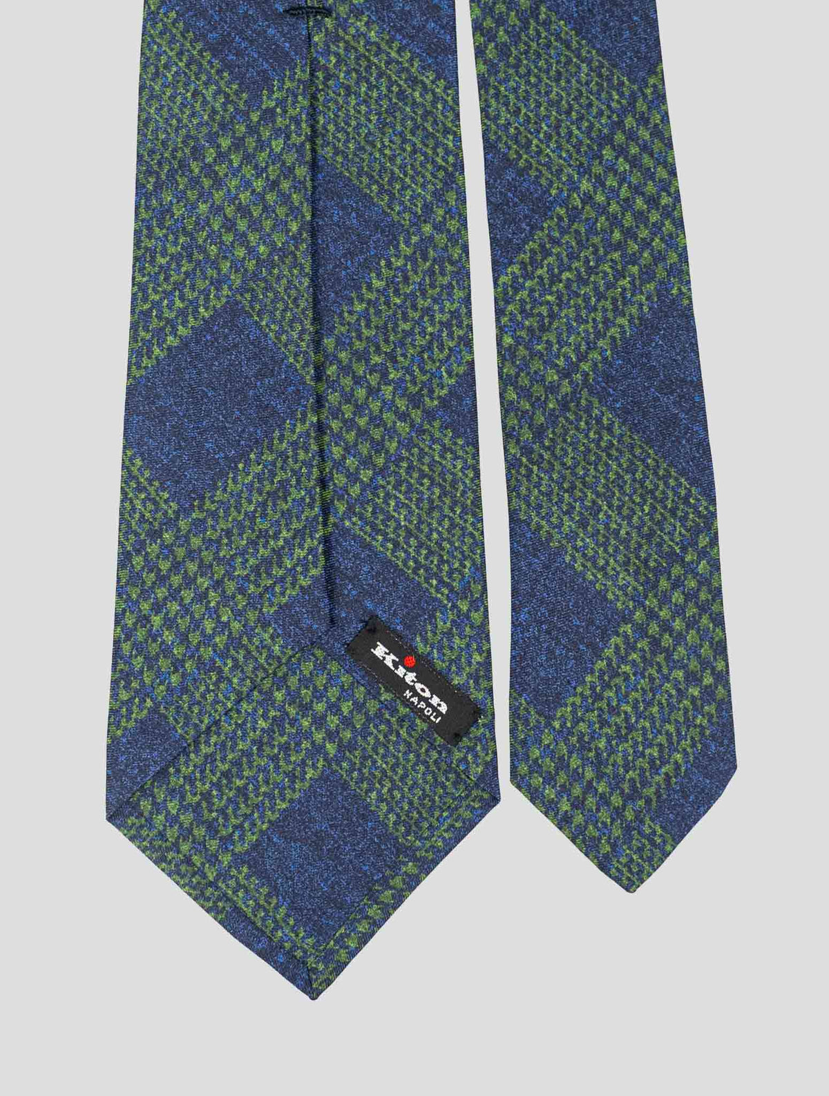 Kiton Blue Green Silk Tie