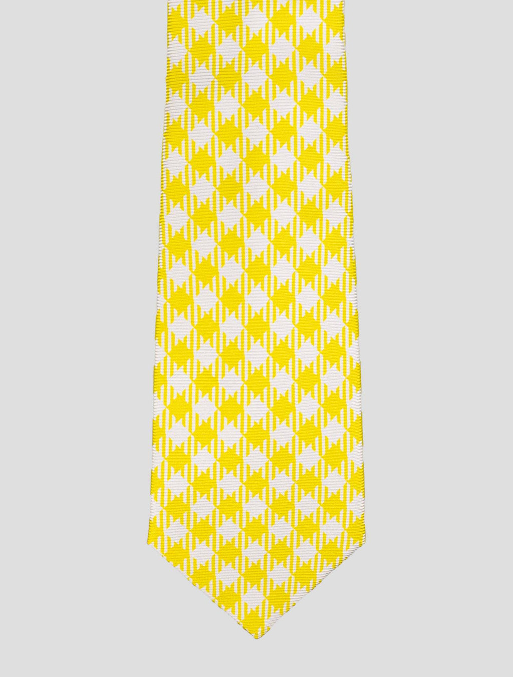 Kiton Kiton Yellow White Silk Tie Yellow / White 001