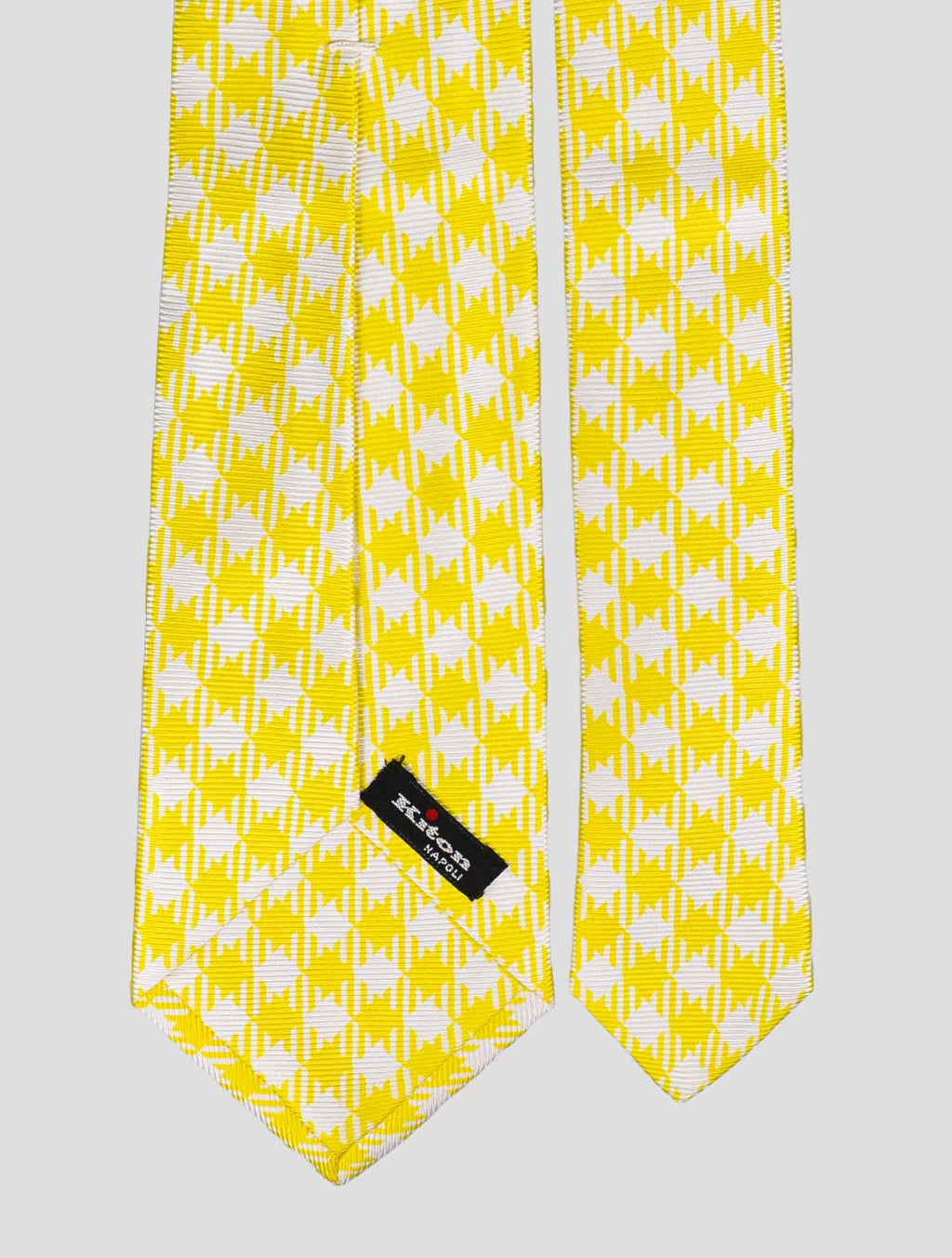 Kiton Yellow White Silk Tie