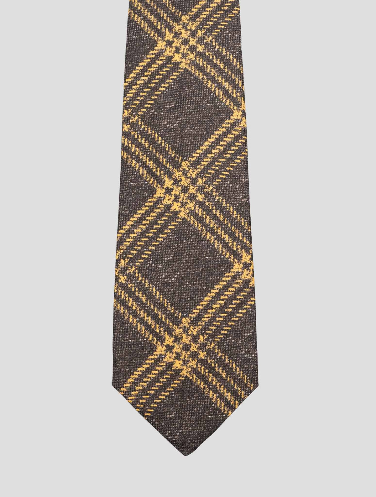Kiton Kiton Brown Silk Linen Cotton Tie Brown 001