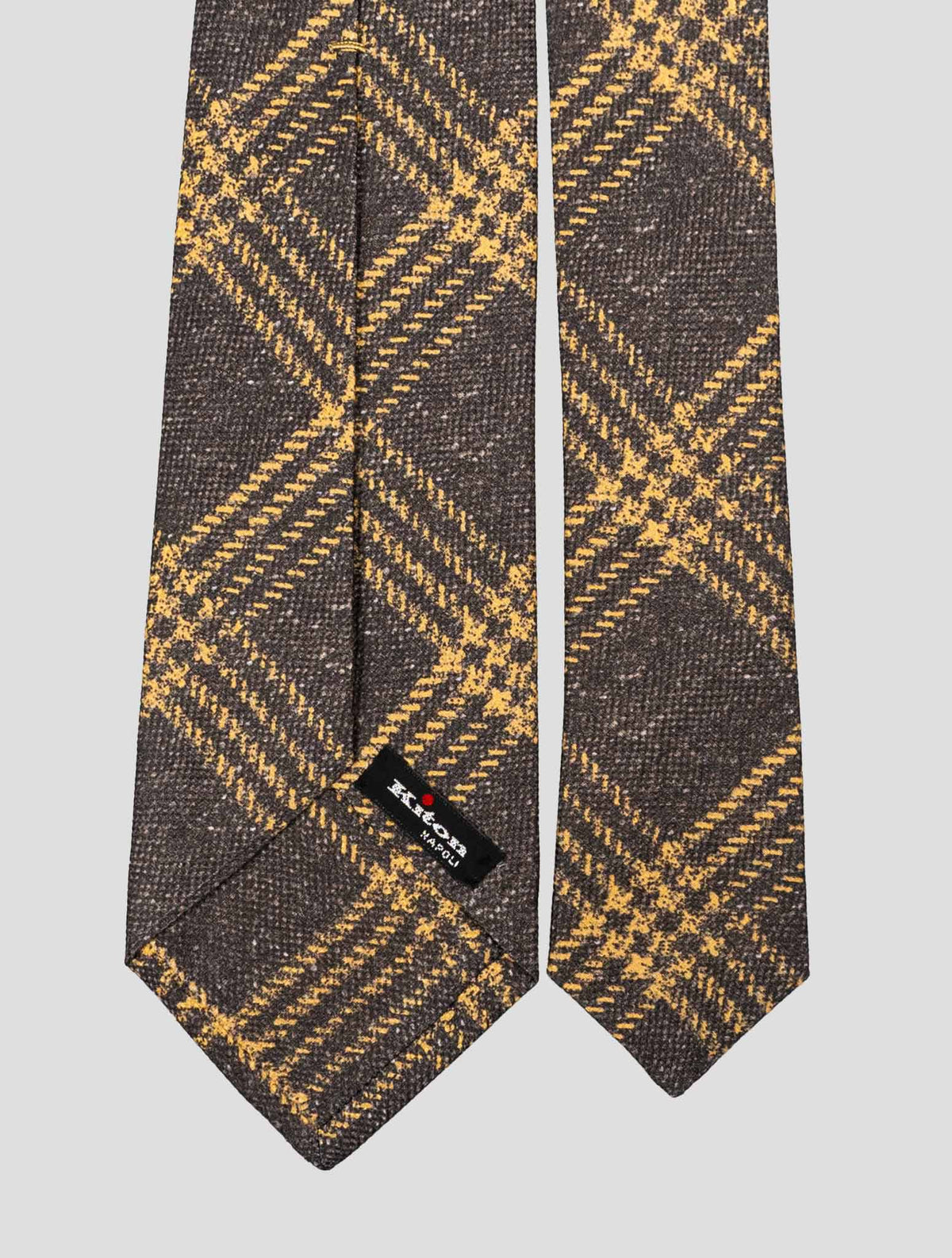 Kiton Brown Silk Linen Cotton Tie