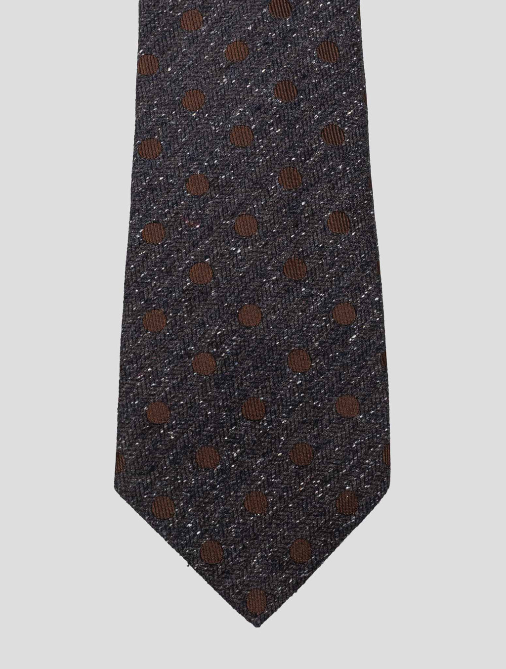 Kiton Kiton Brown White Silk Tie Brown / White 001
