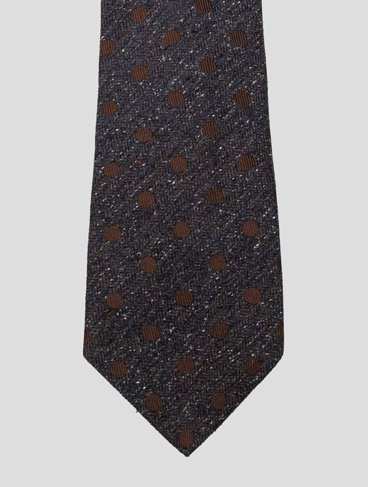 Kiton Kiton Brown White Silk Tie Brown / White 001
