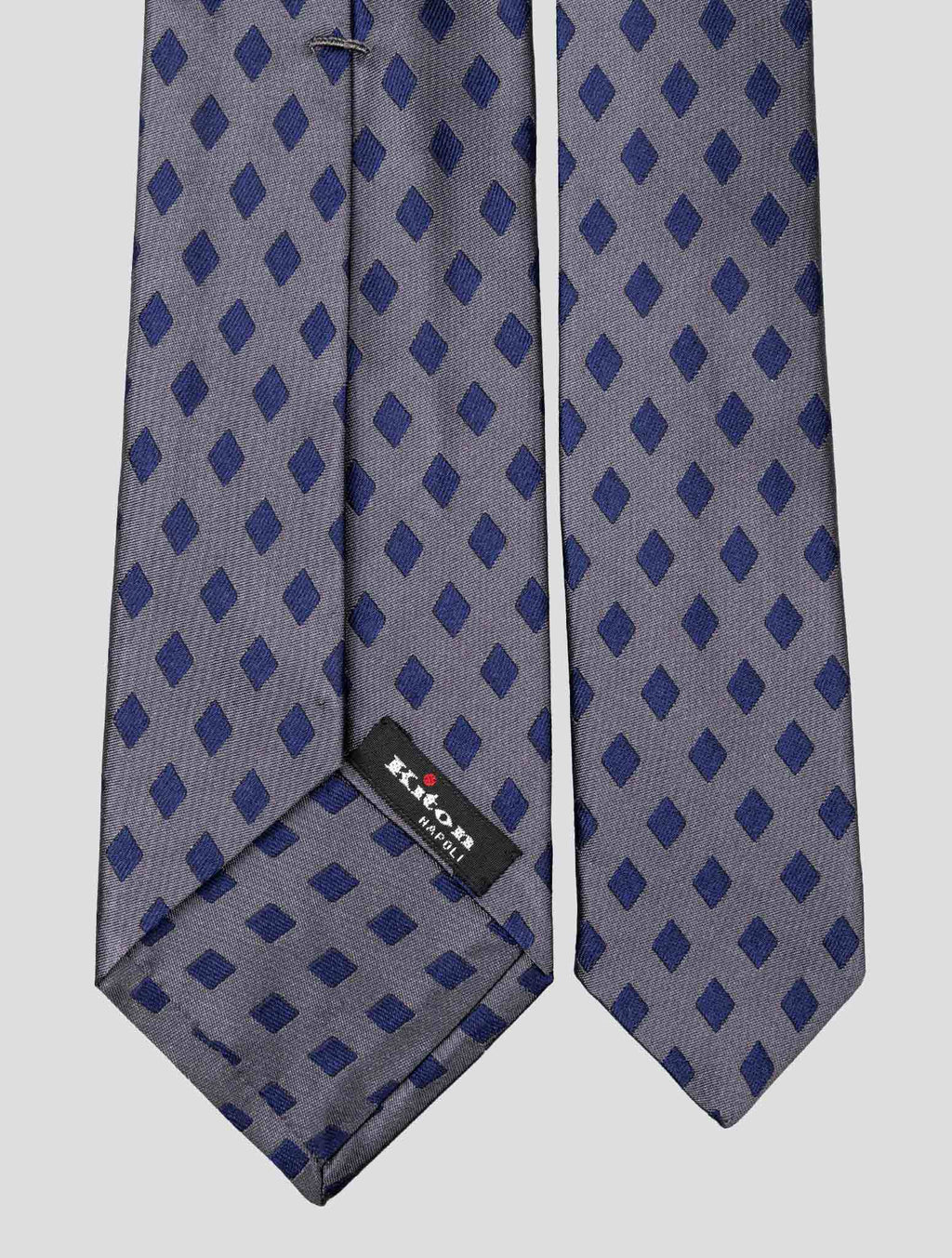 Kiton Gray Blue Silk Tie